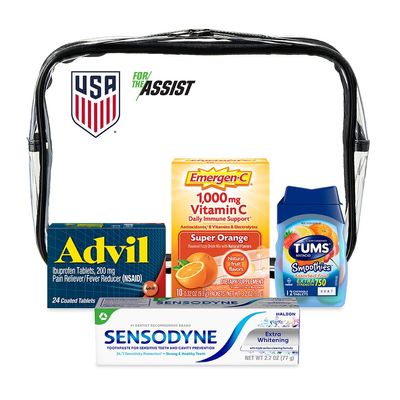Haleon, Official Partner of U.S. Soccer Limited Edition Stadium Ready Bag Packed with Travel Essentials: Advil, TUMS, Emergen-C, and Sensodyne