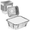 Nicole Fantini Disposable Aluminum Oblong Pans 5 LB with Board Lids | Heavy Duty Foil Baking Trays for Oven Freezer Meal Prep Catering Storage | 100 Count view 3