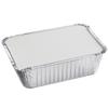 Nicole Fantini Disposable Aluminum Oblong Pans 5 LB with Board Lids | Heavy Duty Foil Baking Trays for Oven Freezer Meal Prep Catering Storage | 100 Count view 4