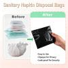 100 PCS Sanitary Napkin Disposal Bags, Feminine Hygiene Disposal Bags for Tampons and Pads, Block Odors, Self-Sealing Seals, 10.6 * 5.9 Inch (Black) view 4