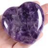 60 mm Crystal Rock Large Heart Stone Healing Crystals Gifts for Women Natural Reiki Gemstone Polished Heart Shaped Rocks Meditation(Amethyst) view 1