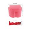 CIMAXIC 2 Sets Denture Soaking Box with Strainer Basket - Small Retainers Bath Cup - Portable False Teeth Holder with Cleaning Brush for Outdoor Travel view 2