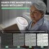 10X Neck Magnifying Glass with Light for Reading with Real Glass Lens, Hands Free Magnifying Glass with Light for Close Work, Flexible Gooseneck Large Magnifier for Cross-Stitching Sewing for Seniors view 2