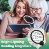 10X Neck Magnifying Glass with Light for Reading with Real Glass Lens, Hands Free Magnifying Glass with Light for Close Work, Flexible Gooseneck Large Magnifier for Cross-Stitching Sewing for Seniors view 4