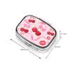 Square Round Pill Case Cherry Pink Bow with Red Lips Pill Box Daily 2 Compartment Travel Pill Container for Pocket Purse Portable Medicine Cod Liver Oil Storage Box 2 Times a Day Pill Organizer view 3