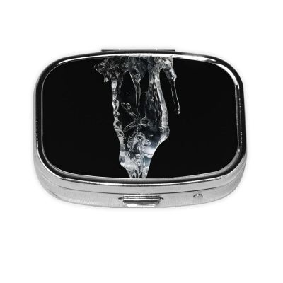 Square Round Pill Case A Chunk of Ice Pill Box Daily 2 Compartment Travel Pill Container for Pocket Purse Portable Medicine Cod Liver Oil Storage Box 2 Times a Day Pill Organizer