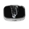 Square Round Pill Case A Chunk of Ice Pill Box Daily 2 Compartment Travel Pill Container for Pocket Purse Portable Medicine Cod Liver Oil Storage Box 2 Times a Day Pill Organizer view 1