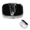 Square Round Pill Case A Chunk of Ice Pill Box Daily 2 Compartment Travel Pill Container for Pocket Purse Portable Medicine Cod Liver Oil Storage Box 2 Times a Day Pill Organizer view 2