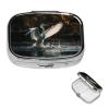 Square Round Pill Case an Egret in the Water Pill Box Daily 2 Compartment Travel Pill Container for Pocket Purse Portable Medicine Cod Liver Oil Storage Box 2 Times a Day Pill Organizer view 2