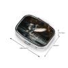 Square Round Pill Case an Egret in the Water Pill Box Daily 2 Compartment Travel Pill Container for Pocket Purse Portable Medicine Cod Liver Oil Storage Box 2 Times a Day Pill Organizer view 3