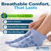 Doctor's Select Viscose Bamboo Ankle Diabetic Socks for Women and Men - 6 Pairs | Super Soft, Non Binding, Loose Wide Top, Flowers and Butterflies view 2