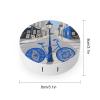 VstaDank Blue Paisley Contact Lens Case with Cleaner Washer Cute Contact Lens Soak Storage Holder Container with Mirror Mini Portable Contact Lens Box Set for Travel Outdoor Use view 2