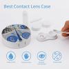 VstaDank Blue Paisley Contact Lens Case with Cleaner Washer Cute Contact Lens Soak Storage Holder Container with Mirror Mini Portable Contact Lens Box Set for Travel Outdoor Use view 3