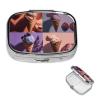 Square Round Pill Case Four Ice Creams Pill Box Daily 2 Compartment Travel Pill Container for Pocket Purse Portable Medicine Cod Liver Oil Storage Box 2 Times a Day Pill Organizer view 2