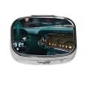 Square Round Pill Case Car Radio Pill Box Daily 2 Compartment Travel Pill Container for Pocket Purse Portable Medicine Cod Liver Oil Storage Box 2 Times a Day Pill Organizer view 1