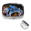 Square Round Pill Case Blue Ring Octopus Pill Box Daily 2 Compartment Travel Pill Container for Pocket Purse Portable Medicine Cod Liver Oil Storage Box 2 Times a Day Pill Organizer view 2