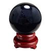 Zccrroke Natural Black Obsidian Sphere Healing Crystal Ball with Stand for Reiki, Meditation, Feng Shui, Home & Office Table Decor Gemstone Specimen,80mm view 1