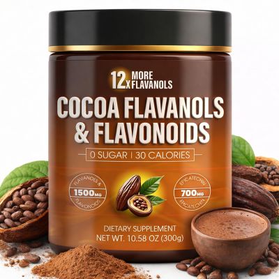 High Flavanol Cocoa Powder Flavanols with Naturally Occurring Epicatechin, Antioxidant Support for Circulation, Energy & Daily Wellness, Non-Alkalized Cocoa (1)