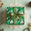Merture Green Striped Soccer Wrapping Paper Roll - 17 In X 16.4 Ft(23.3 sqft) - Boys Wrapping Paper for Birthday, GameDay Party with Soccer Ball, Champion Mode Sport Style view 4
