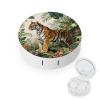 VstaDank Tiger Botanical Print Contact Lens Case with Cleaner Washer Cute Contact Lens Soak Storage Holder Container with Mirror Mini Portable Contact Lens Box Set for Travel Outdoor Use view 1