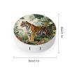 VstaDank Tiger Botanical Print Contact Lens Case with Cleaner Washer Cute Contact Lens Soak Storage Holder Container with Mirror Mini Portable Contact Lens Box Set for Travel Outdoor Use view 2