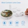 VstaDank Tiger Botanical Print Contact Lens Case with Cleaner Washer Cute Contact Lens Soak Storage Holder Container with Mirror Mini Portable Contact Lens Box Set for Travel Outdoor Use view 3
