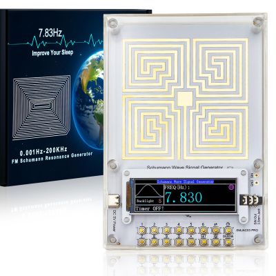 Schumann Resonance Generator with Timer | 0.001Hz-200kHz Adjustable Frequency Generator | 7.83Hz Natural Frequency Device for Deep Sleep, Relaxation | Type-C Powered | Acrylic Housing | White