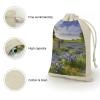 8 Pack Texas Bluebonnets Scenery Muslin Bags 5x7 Inch Cotton Linen Drawstring Pouches for Gifts Jewelry Wedding Favors Party Reusable Cloth Storage Sacks with Double Strings for Jewelry DIY Crafts view 3