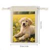 FodPand 8 Pack Cotton Linen Drawstring Bags 5x7 Inch Muslin Sachet Bag Empty Cloth Reusable Cute Dogs Gift Pouches for Wedding Party Favors Jewelry Home Storage Supplies view 2
