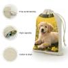 FodPand 8 Pack Cotton Linen Drawstring Bags 5x7 Inch Muslin Sachet Bag Empty Cloth Reusable Cute Dogs Gift Pouches for Wedding Party Favors Jewelry Home Storage Supplies view 3