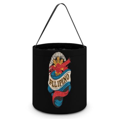 Abstract Filipino Philippines Halloween Candy Bucket Tricking Or Treating Tote Bag for Party Holiday Easter