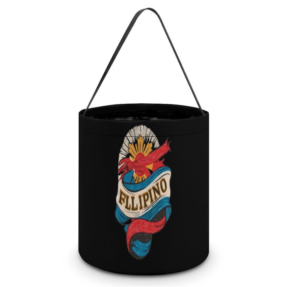 Abstract Filipino Philippines Halloween Candy Bucket Tricking Or Treating Tote Bag for Party Holiday Easter