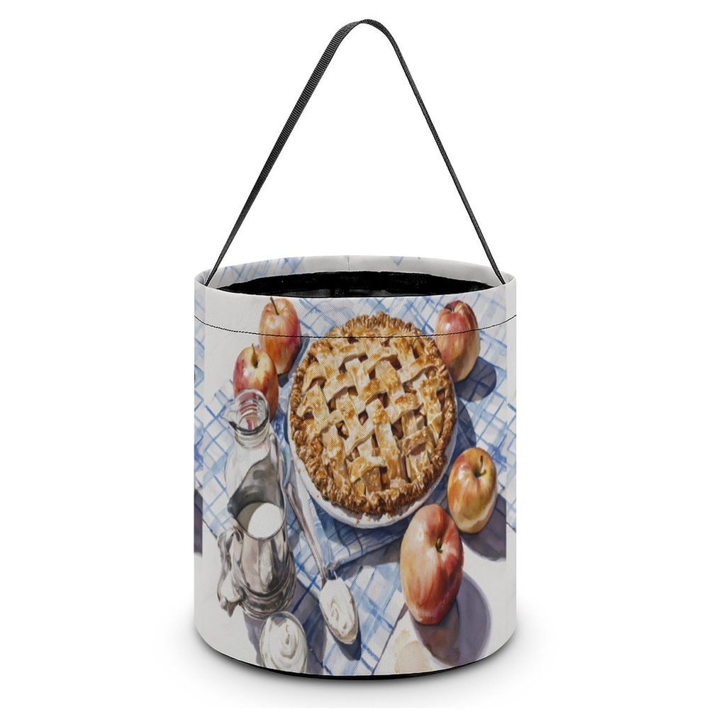 Fruit Pie Halloween Candy Bucket Tricking Or Treating Tote Bag for Party Holiday Easter