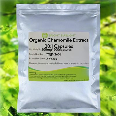 Bright sunlight Organic Chamomile Extract 20:1 Capsules 500mg*200capsules*2 Bottles