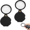 10x Pocket Magnifying Glass, 2 Pcs Mini Folding Loupe with Case, Portable Handheld Magnifier for Reading, Inspection, Hobbies, Newspapers & Books - Black view 1