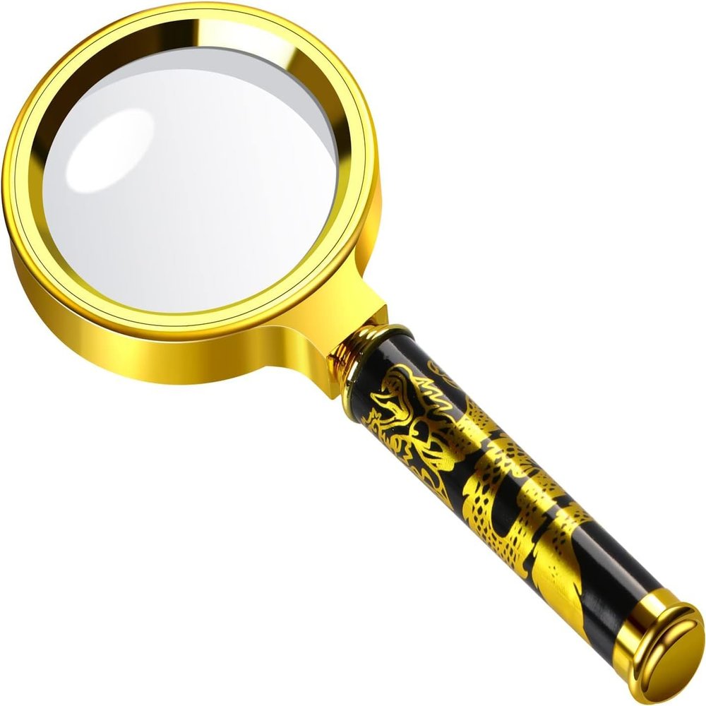 10x Handheld Magnifying Glass with Soft Rubber Non-Slip Handle - 60mm Lens for Reading, Crafts, Exploration, Plants, Jewelry, and Hobby Enthusiasts