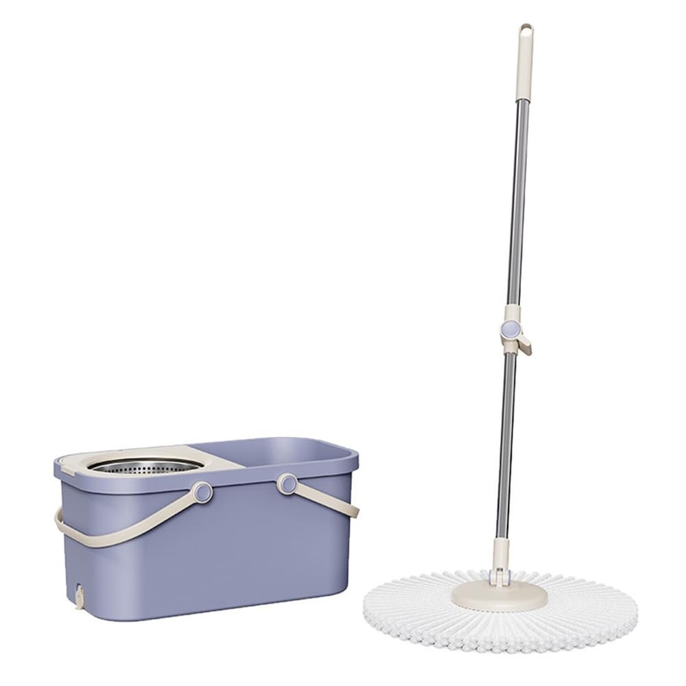 JBNCRYGD Spin Mop Bucket with Wringer System Extended Mop Handle Mop and Bucket for Floors Cleaning 360 Spinning Mop with Soap Dispenser & Drain Plug
