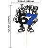 Ephlyn 1Pc I WAS 6 NOW I'M 7 Cake Topper Glitter Block 6 7 Birthday Decorations Cake Decor for Boy Girl 7 Years Old 67 Happy Birthday Party Supllies Dark Blue view 2