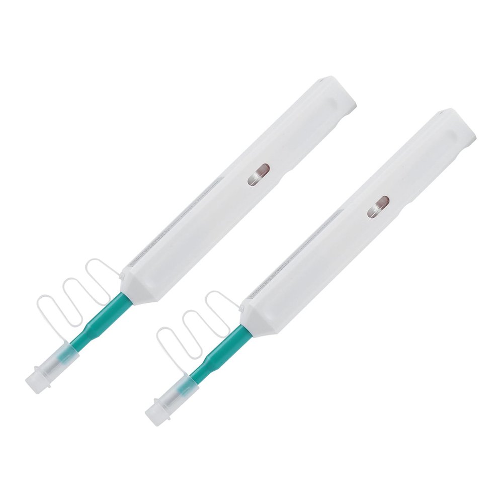 2Pcs Fiber Optic Cleaner, Fiber Optic Cleaning Pen, FC SC ST 2.5mm Connectors Cleaning Pen with Dust Caps for Home