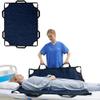TINFAU 50" x 40" Positioning Bed Pad with Handles Washable Draw Sheets for Hospital Bed Ridden Patient Clothes Waterproof Glide Sheets for Patients Moving Pad for Lifting &Transfer Sheet Nylon, Blue view 1