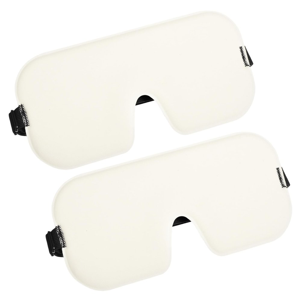 uxcell 2 Pack Sleep Mask, 3D Blocking Light Eye Mask Soft Breathable Square for Men Women Eye Shade Cover with Adjustable Strap for Sleeping Travel Office Nap Side Sleeper, Beige