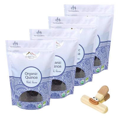 Andean Foods Organics Quinoa Black Organic 1 LB Quinoa Organic Grain and Rice Alternative Colored Grains and Legumes Puffed Style Uses Pantry Kaizen Rice 4pack with a Random Item