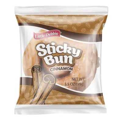 Little Debbie Cinnamon Sticky Bun 3.5oz Single Serve, 1 Caddy (12 Individually wrapped vending packs)