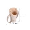 CONGARTENO Dysphagia Assist Cups for Elderly 2pcs, Beige Plastic Fixed Care Tumblers with Handles, Cutout Nose Drinking Mugs for Hospital Patients and Bedridden Adults view 2