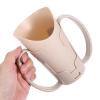CONGARTENO Dysphagia Assist Cups for Elderly 2pcs, Beige Plastic Fixed Care Tumblers with Handles, Cutout Nose Drinking Mugs for Hospital Patients and Bedridden Adults view 4