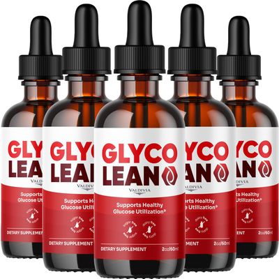 (5 Pack) Glyco Lean Drops - Official GlycoLean Advanced Formula, All Natural Premium Liquid Support Supplement for Health & Wellness - 5 Bottles for 5 Months