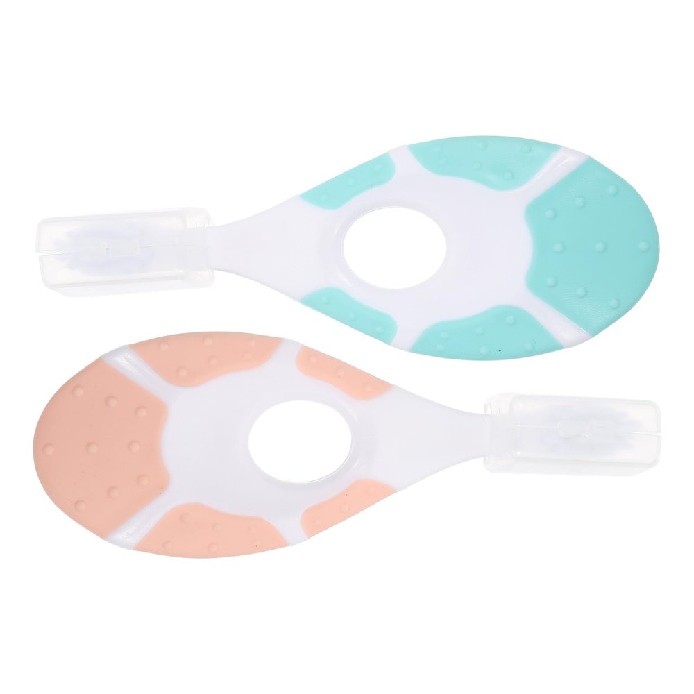 DIYEAH Silicone Toothbrush Set 2pcs with Soft Bristles, Food-Grade Silicone, Mint Green and Sakura Pink, Training Toothbrush for 0-10 Years Oral Care and Teeth Cleaning Random Color