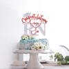 Kaoenla Congratulations RN Cake Topper, Red Silver Glitter Stethoscope Heartbeat Nurse Graduation Cake Pick, Registered Nurse Graduation Party Decorations for Nursing School Graduation view 4