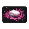 Edafol Baseball Splashing Pink Paint Absorbent Bath Mat Non Slip Washable Doormat 15.7x23.6 in Quick Dry Shower Mat Thin Floor Rug for Bathroom Kitchen Entryway view 1