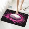 Edafol Baseball Splashing Pink Paint Absorbent Bath Mat Non Slip Washable Doormat 15.7x23.6 in Quick Dry Shower Mat Thin Floor Rug for Bathroom Kitchen Entryway view 3